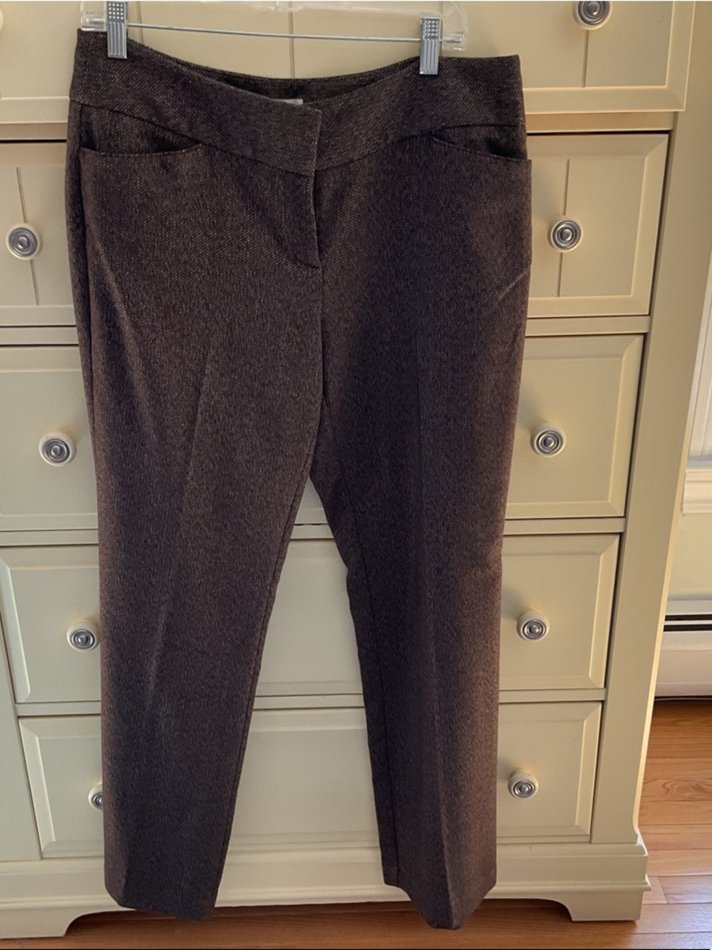 LOFT Straight-Leg Dress Pants in Dark Brown